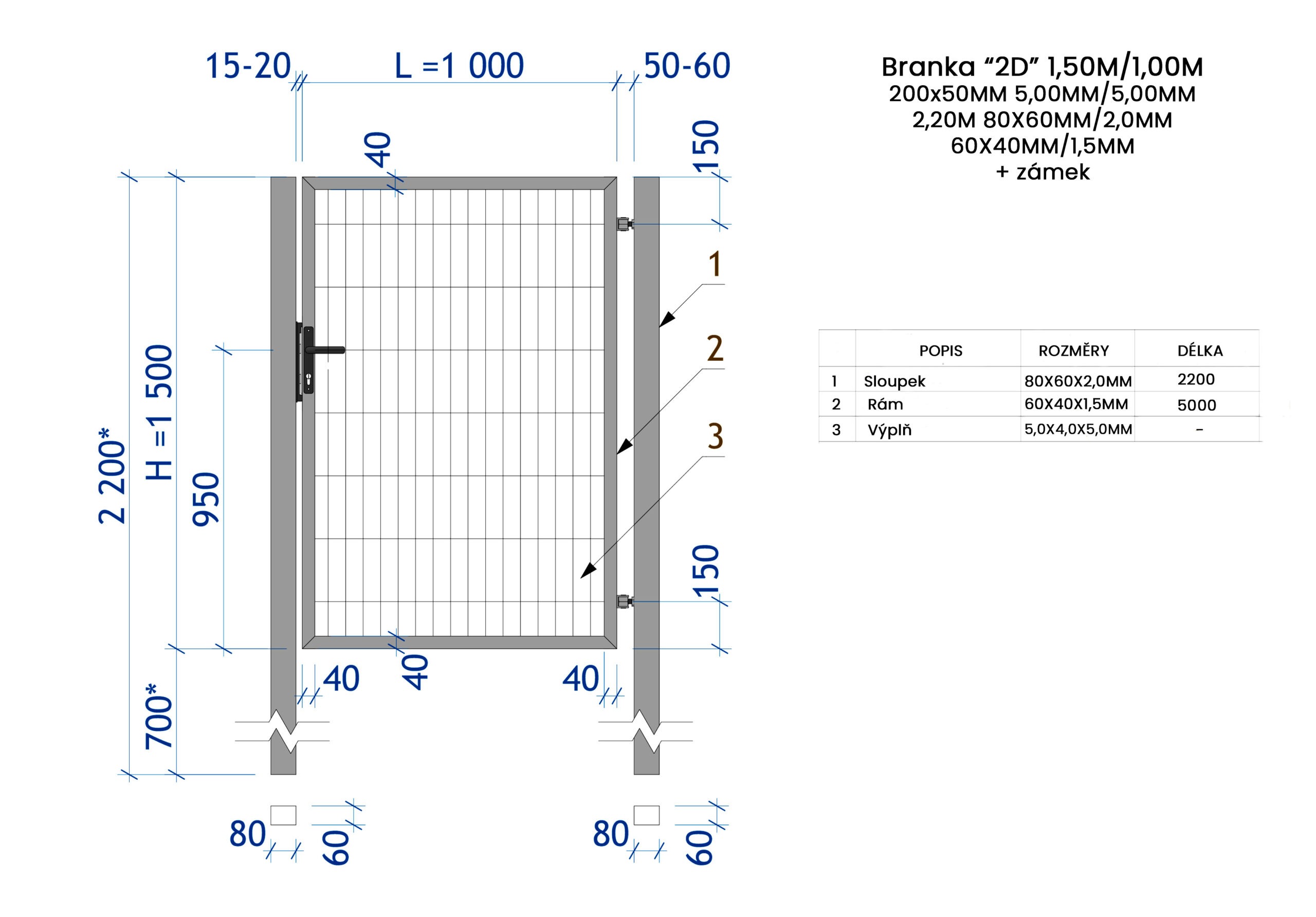 Branka BASIC - šířka 100cm - Obrázek 2
